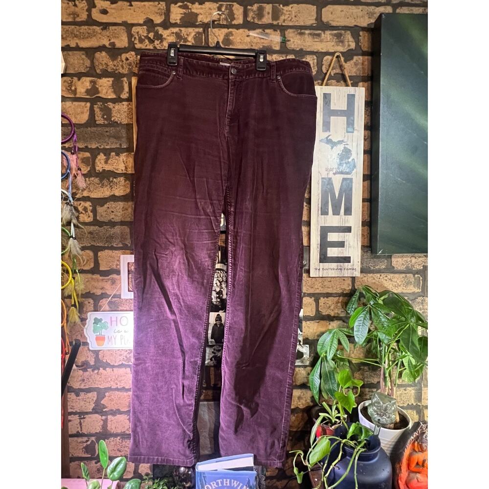 J Jill Purple Corduroy Size 12 Slim Leg Pants